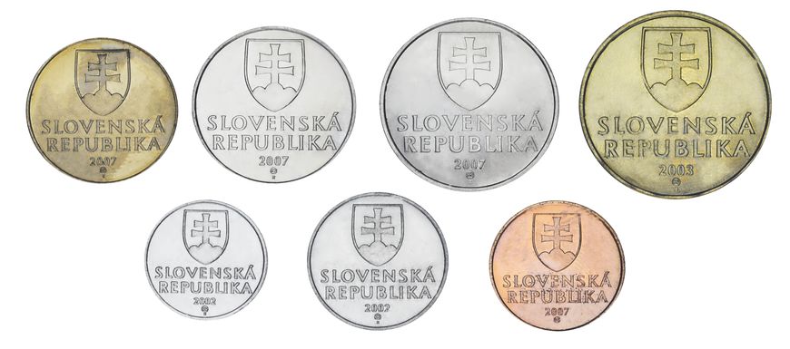 Словакия набор из 7 монет 1993-2007 UNC 10, 20, 50 геллеров, 1, 2, 5, 10 крон М00110 фото