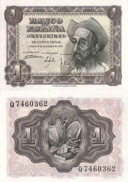 Spain 1 peseta 1951 VF