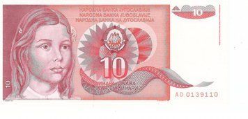 Yugoslavia 10 dinars 1990 UNC (P103)