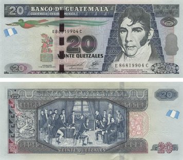 Гватемала 20 кетсалів 2012 UNC (P124c) Б06155 фото