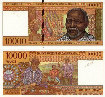 Madagascar 10,000 Francs 1995 UNC (P79)