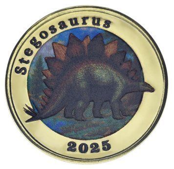 Монета Острів Адонара 7 доларів 2025 UNC Індонезія Динозавр - Стегозавр М23081 фото