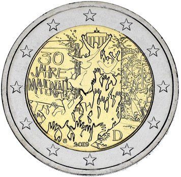 Монета Німеччина 2 євро 2019 Біметал G Берлінська стіна UNC М12444 фото