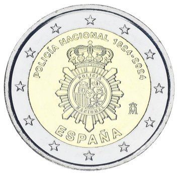 Монета Іспанія 2 євро 2024 Біметал UNC Національна поліція М19525 фото