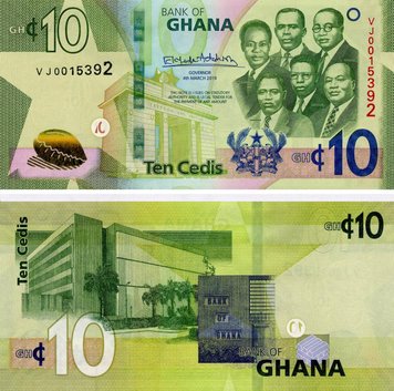 Ghana 10 Cedi 2019 UNC (P47)