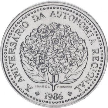 Coin Portugal 100 escudos 1986 "10 years of autonomy for the Azores" AU-UNC (KM # 45)