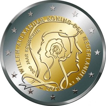 Нідерланди 2 євро 2013 «200 років монархії» UNC (KM#324) М00205 фото