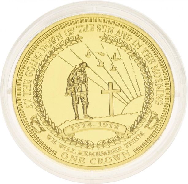 Tristan da Cunha 1 crown 2014 UNC World War I 2014-2018 - We Will Remember Gilding