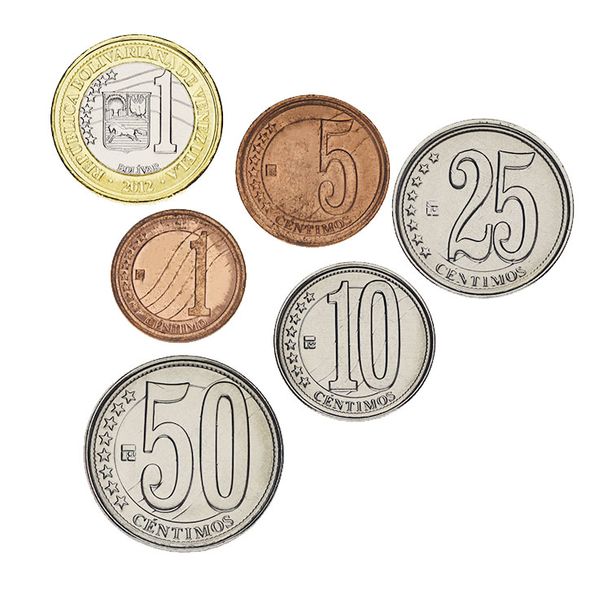 Venezuela set of 6 coins 2007-2012 UNC 1, 5, 10, 25, 50 centim, 1 bolivar