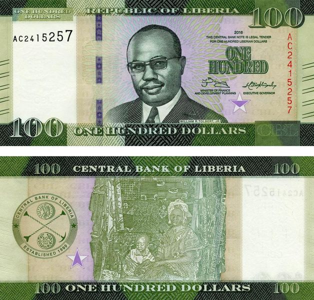 Liberia $ 100 2016 UNC (P35)