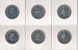 Burundi set of 6 coins of 5 francs each 2014 UNC Birds of Burundi