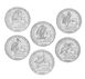 Burundi set of 6 coins of 5 francs each 2014 UNC Birds of Burundi