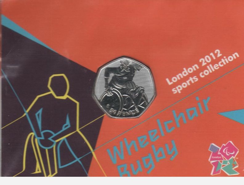 United Kingdom 50 pence 2011 Olympics 2012 - Wheelchair Rugby UNC blister (KM # 1187)