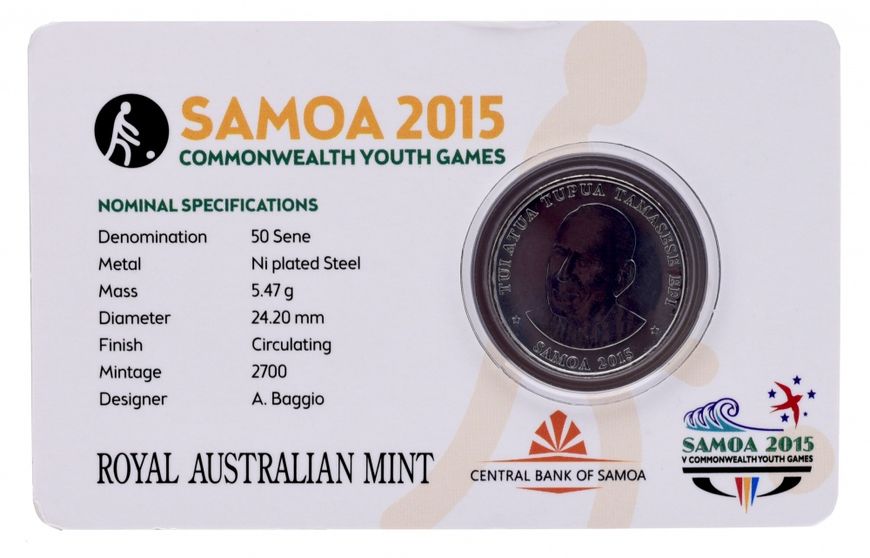 Samoa 50 Seine 2015 UNC Sports Commonwealth Youth Games - Bowls Game