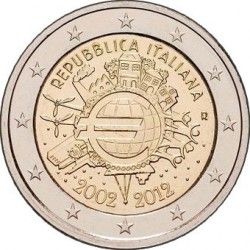 Italy 2 euro 2012 "10 years of the euro" UNC (KM # 350)