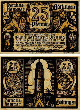 Banknote Germany Notgeld 25 pfennig 1920 F-VF Lindenberg