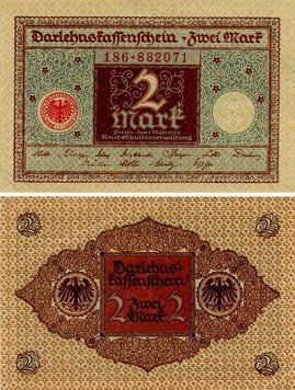 Banknote Germany 2 marks 1920 UNC (P60)