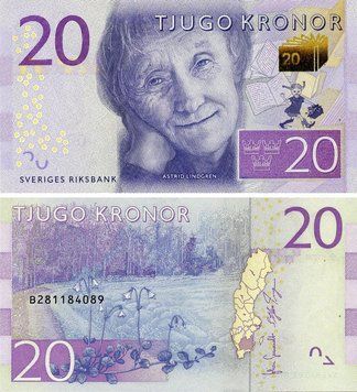 Швеция 20 крон 2015 UNC Signature Johan Gernandt & Stefan Ingves (P69a)