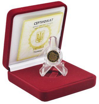 Монета Україна 2 гривні 2006 Золото UNC Знаки зодіаку - Телець (Au 999.9, 1,24 грам) М01289 фото