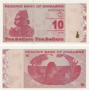 Zimbabwe 10 Dollars 2009 UNC (P94)