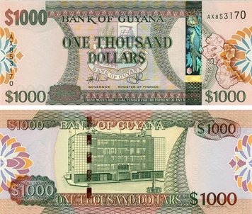 Guyana $ 1000 2011 UNC (P39)