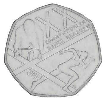 Монета Великобританія 50 пенсів 2014 &laquo;Ігри співдружності в Глазго&raquo; UNC М05842 фото