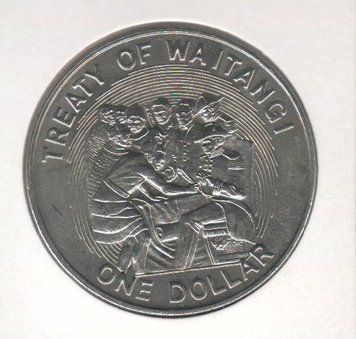 Нова Зеландія 1 долар 1990 &laquo;150 років підписання Договору Вайтанги&raquo; UNC (KM#76) М06752 фото