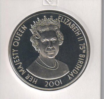 Тристан-да-Кунья 50 пенсів 2001 «75 років королеві Єлизаветі II» UNC (KM#12) М05954 фото