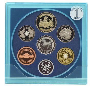 Набір монет Японія набір із 7 монет 2002 Proof 1, 5, 10, 50, 100, 500 єн, пам&rsquo;ятна медаль Східний календар - Рік Коня М24166 фото