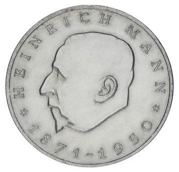 Монета Німеччина 20 марок 1971 F-VF А Генріх Манн М20327 фото