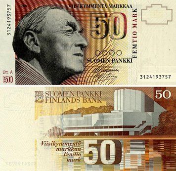 Банкнота Фінляндія 50 марок 1986 UNC (P118a(38)) Б24455 фото