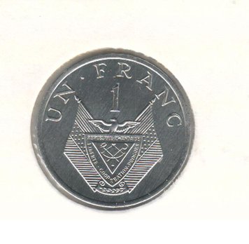 Rwanda 1 franc 1985 VF (KM # 12)