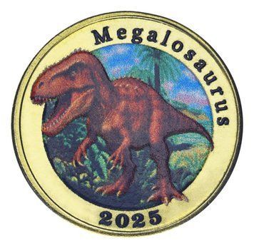 Монета Острів Адонара 7 доларів 2025 UNC Індонезія Динозавр - Мегалозавр М22697 фото