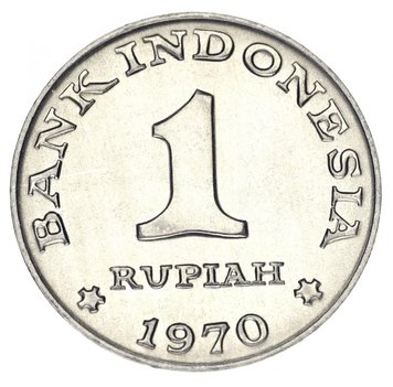 Indonesia 1 rupee 1970 F-VF Bird (KM # 20)