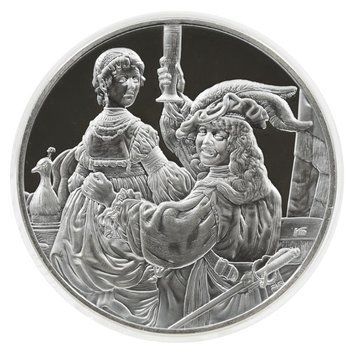 Медаль США Пам'ятна медаль 1972-1976 Срібло Proof Рембрандт - Автопортрет з Саській на колінах (Ag 925, 67 грам) М21280 фото
