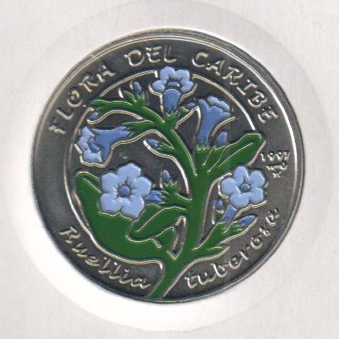 Cuba 1 peso 1996 "Caribbean Flora - Ruella Tuberose" UNC (KM # 619)