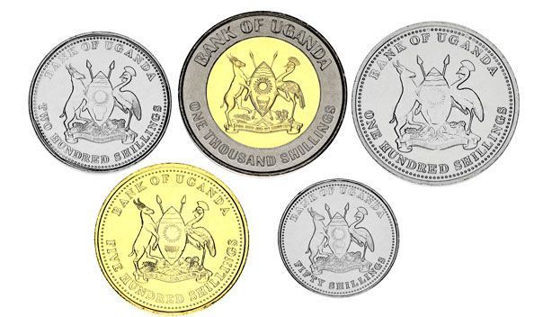 Coins set Uganda set of 5 coins 2012-2019 UNC 50, 100, 200, 500, 1000 shillings