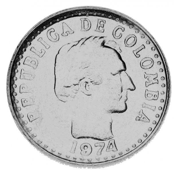 Columbia 10 centavos 1974 F-VF
