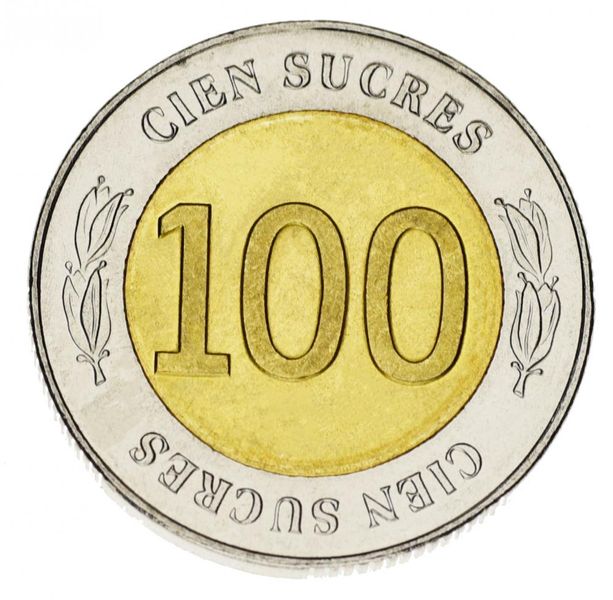 Ecuador 100 Sucre Bimetal 1997 UNC