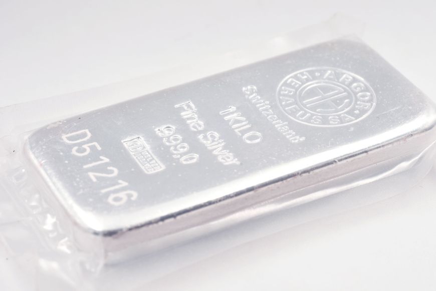 Switzerland Investment stamped silver bar AG 999 1000 gr. Argor Heraeus М19090 photo