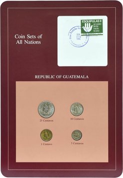 Гватемала Набір монет 1983-1985 UNC 1, 5, 10, 25 сентаво і 1 марка Буклет М10709 фото