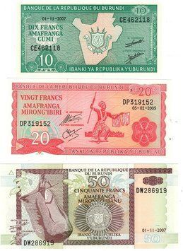 Бурунді набір з 4 банкнот 2001-2007 UNC Б03826 фото