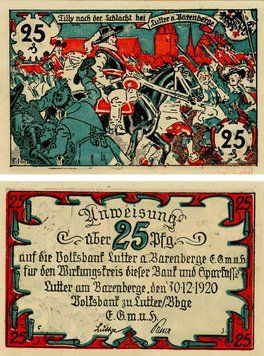 Banknote Germany Notgeld 25 pfennigs 1920 F-VF Lutter am Barenberg