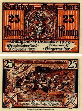 Banknote Germany Notgeld 25 pfennig 1922 F-VF Thale