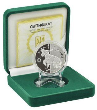 Монета Україна 5 гривень 2006 Срібло Proof Знаки зодіаку - Телець (Ag ​​925, пів-унції, 15,55 грам) М01290 фото