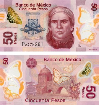 Mexico 50 pesos 2013 Polymer UNC (P123)