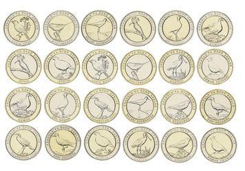 Туреччина набір з 24 монет по 1 куруш 2019-2020 Біметал UNC &laquo;Птахи Туреччини&raquo; М15388 фото