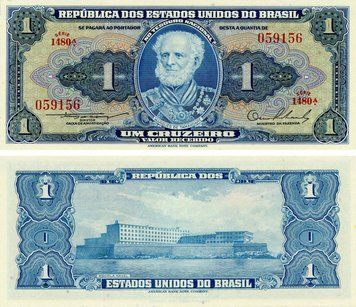 Banknote Brazil 1 Cruzeiro 1953-1959 UNC (P150a)