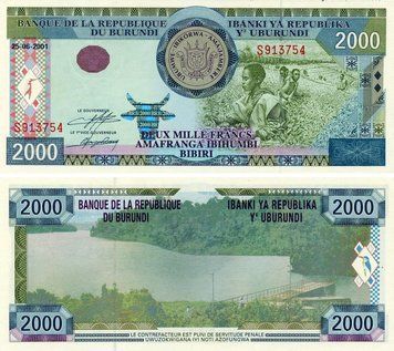 Банкнота Бурунди 2000 франков 2001 UNC (P41) Б23861 фото