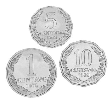 Chile set of 3 coins 1975-1979 AU-UNC 1, 5, 10 centavos